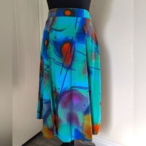 VTG Britany Blu Celestial Mod Maximalist Skirt 60s 70s XS